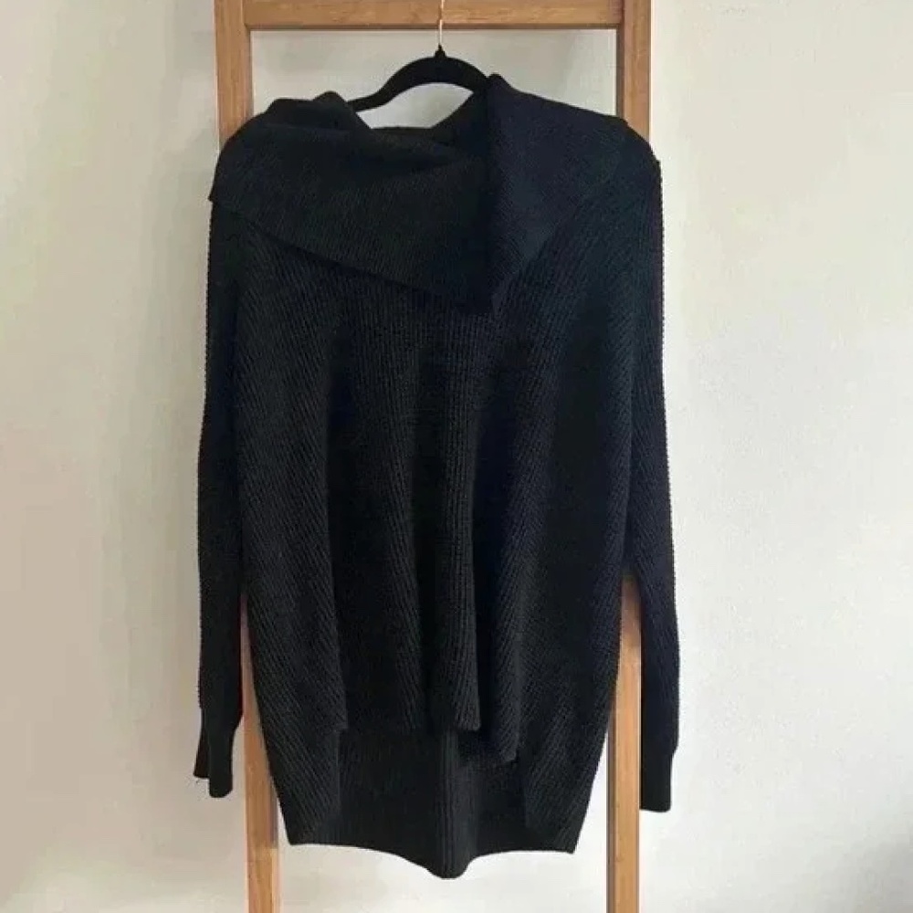 MICHAEL KORS l WOMEN'S SZ LARGE WAFFLE KNIT PULLOVER BLACK SWEATER